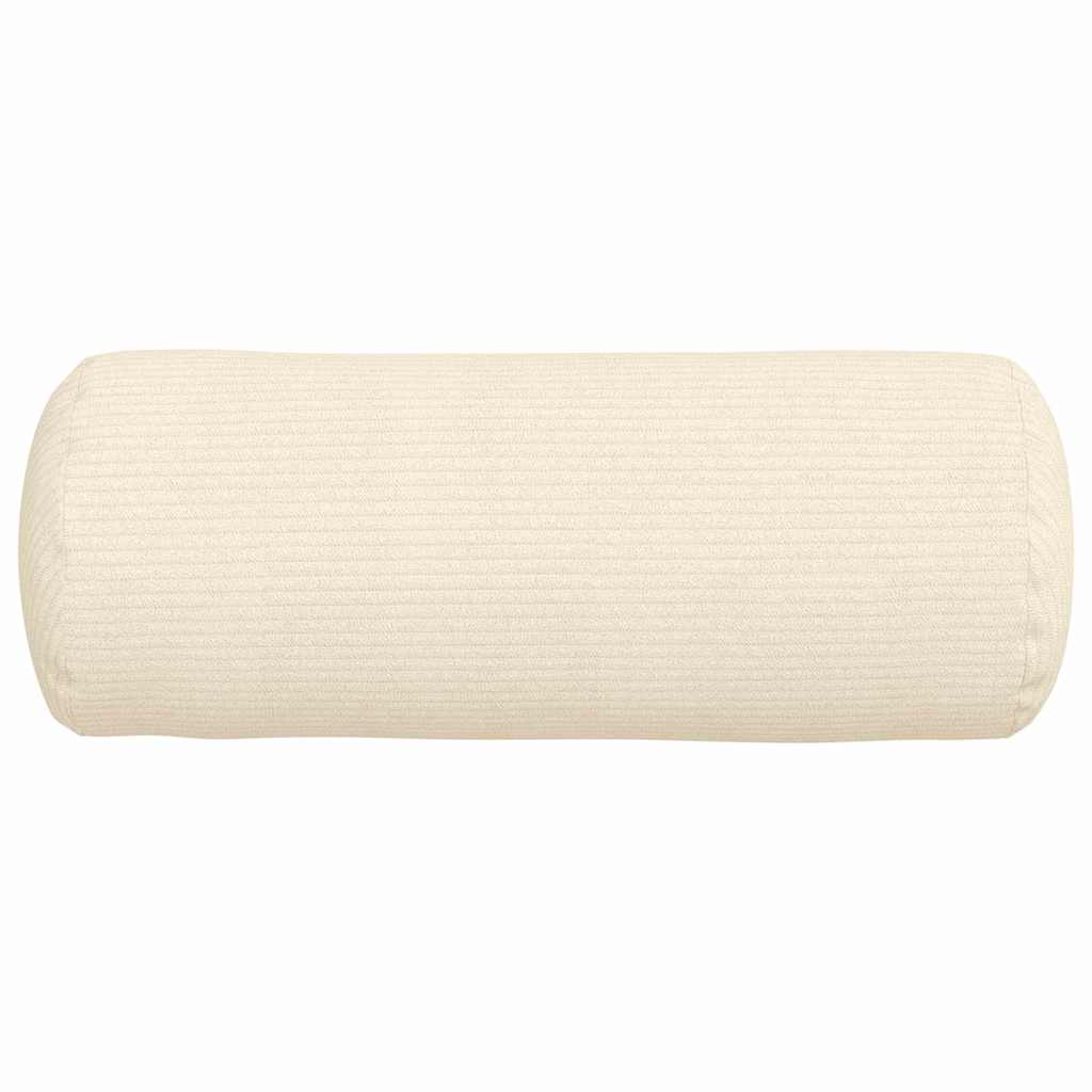 Bolster Pillows 2 pcs Cream Ø 15 x 40 cm Corduroy Fabric